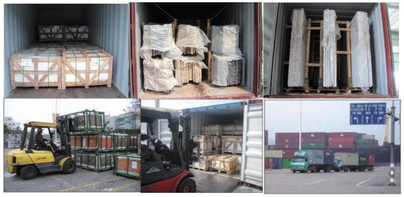 Granite slabs being loaded, from the China Red Granite loading and shipping section