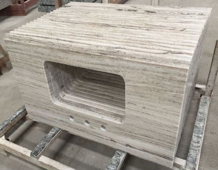Crystal Wood Grain Marble Stone Vanity Top, the company's own listing photograph