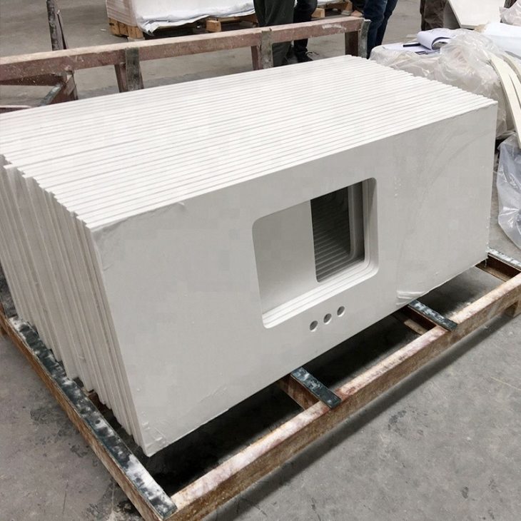 Custom Solid Surface Artificial Quartz Stone Countertop, the company's own listing photograph