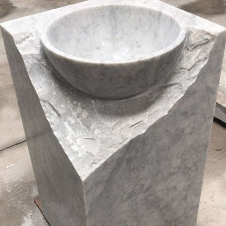 Natural White Marble Stone Pedestal Basin, the company's own listing photograph