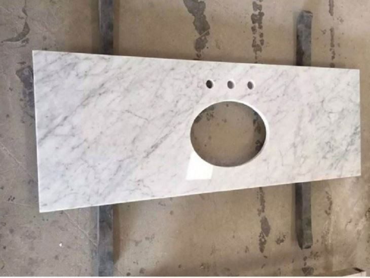 White Carrara Marble Bathroom Vanity Top, the company's own listing photograph